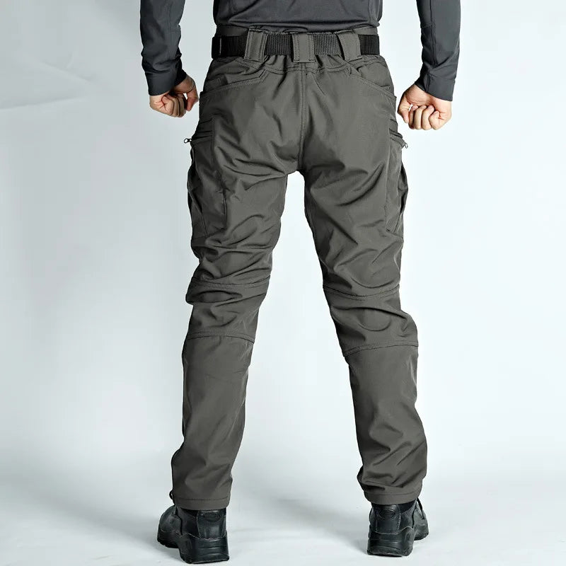 2024 City Cargo Pants Men Winter Tactical Fleece Sharkskin Warm Trousers Outdoor Waterproof Multi-Pocket Climbing Trekking Pants