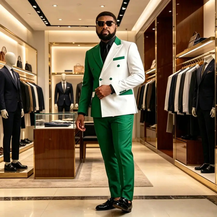 Double Breasted Wedding Suits for Man 2 Pieces Groom Tuxedo Slim Fit Formal Blazer Pants Set for Men Party Prom New Arrival 2026