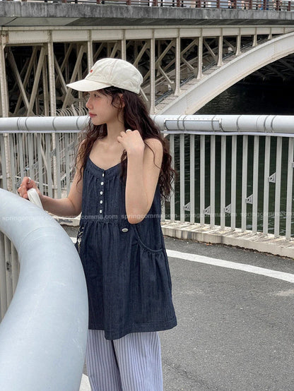 Korean Sle ort Denim Overalls Women's Faionable Summer Dr Vest Dr No Brand Commute Sle 00% Other Material