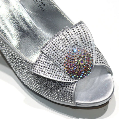 2024 Italian Design Girly Style Golden Color Wedding Shoes And Bag Full Diamond Decoration Metal Closure Bags