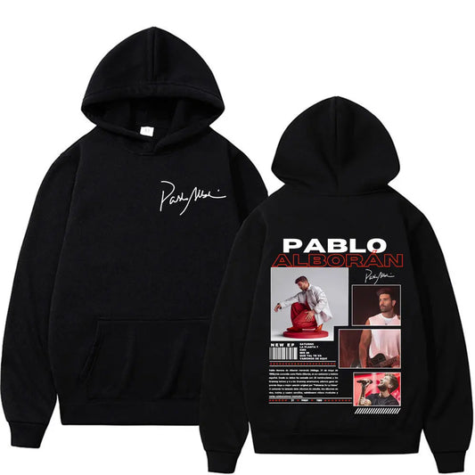 Rapper Pablo Alborán Global 2025 Tour Hoodie Men Women Gothic Vintage Classic Hip Hop Oversized Hoodies High Quality Sweatshirts