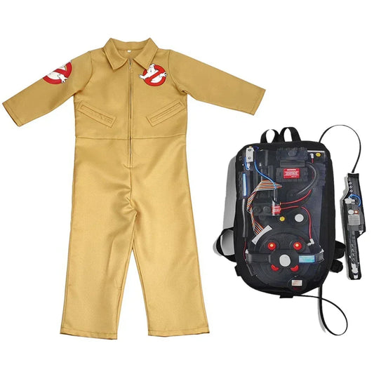Ghostbusters Movie Kids Adults Cosplay CostumesHalloween Carnival Theme Party Clothes with Proton Pack Fans Collection