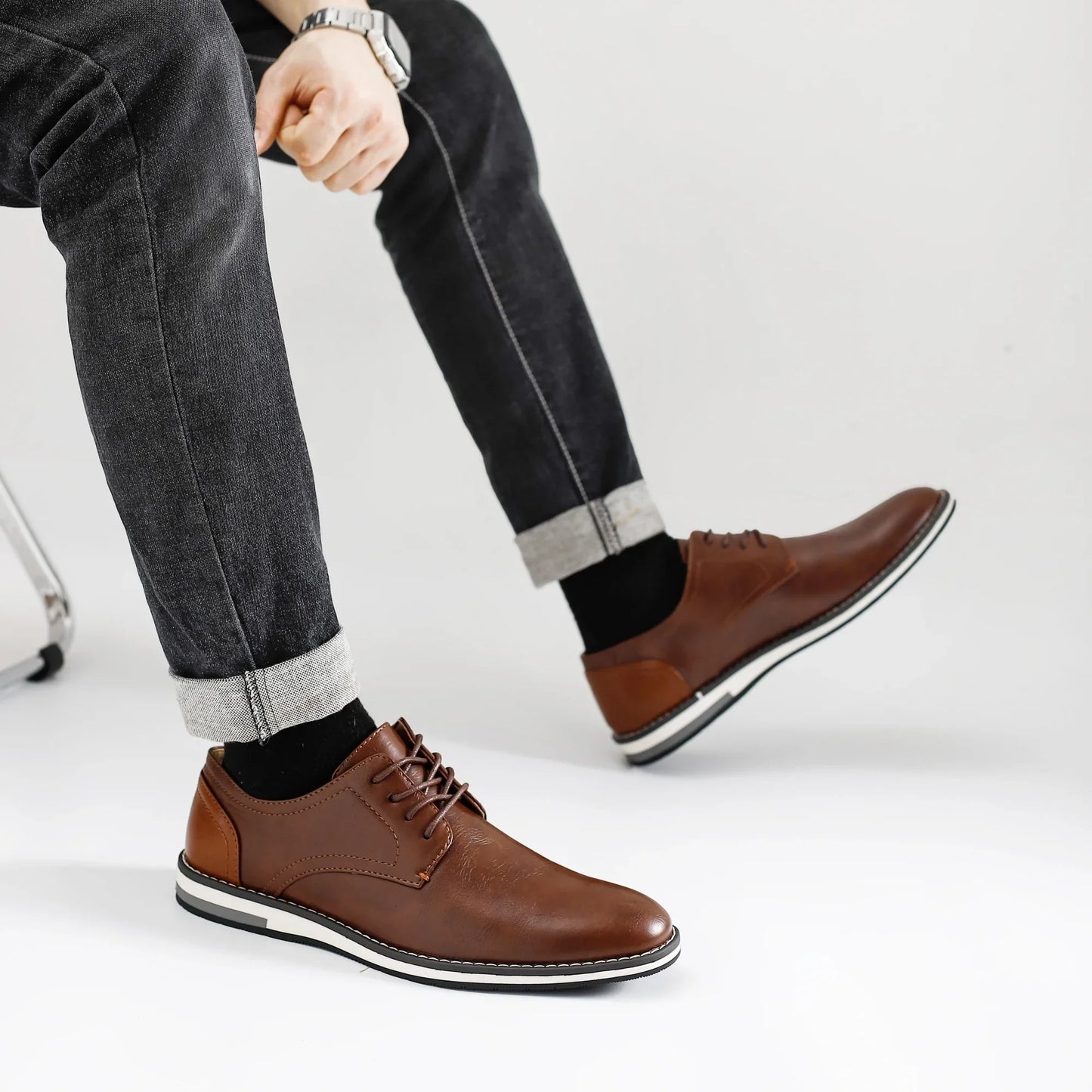 Leather loafer men fashion comfortable 2024 brand casual shoes men