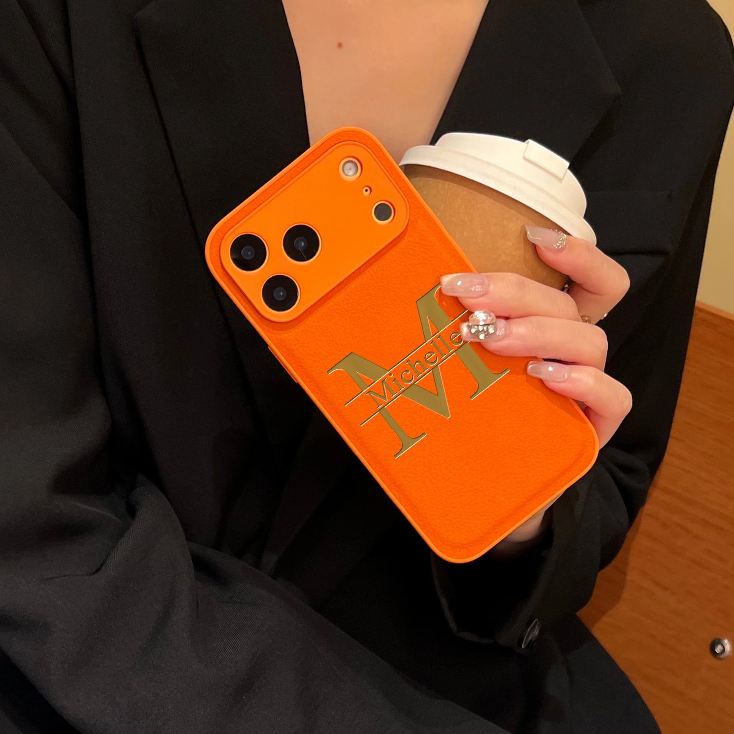 Custom Capital Letters Name Artificial Leather Multicolored Phone Case Gift For iPhone 17 16 15 14 13 12 11 Pro Max 17 Air Plus