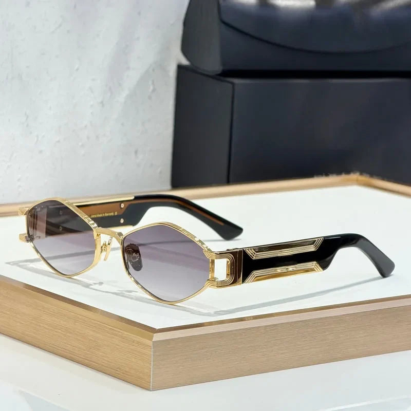 The Drive II Germany Sunglasses Irregular Oval Alloy Designer Acetate UV400 High Quality Fashion Street Classcial with Case