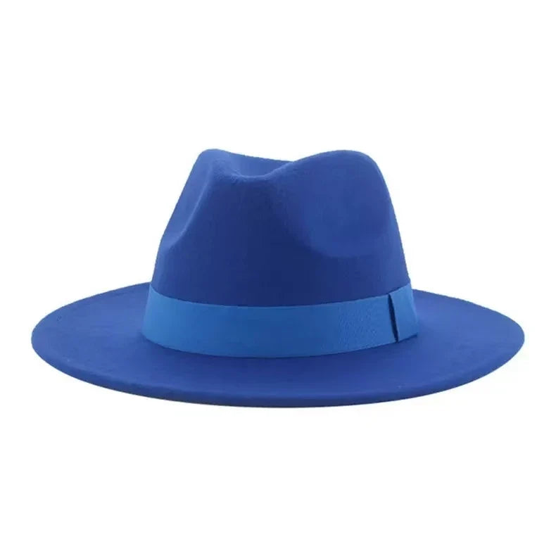Fedora Hat Women Winter Hats for Women Ribbon Band Men's Hat Wide Brim Classic Beige Wedding Church Bowler New Cap chapeau femme