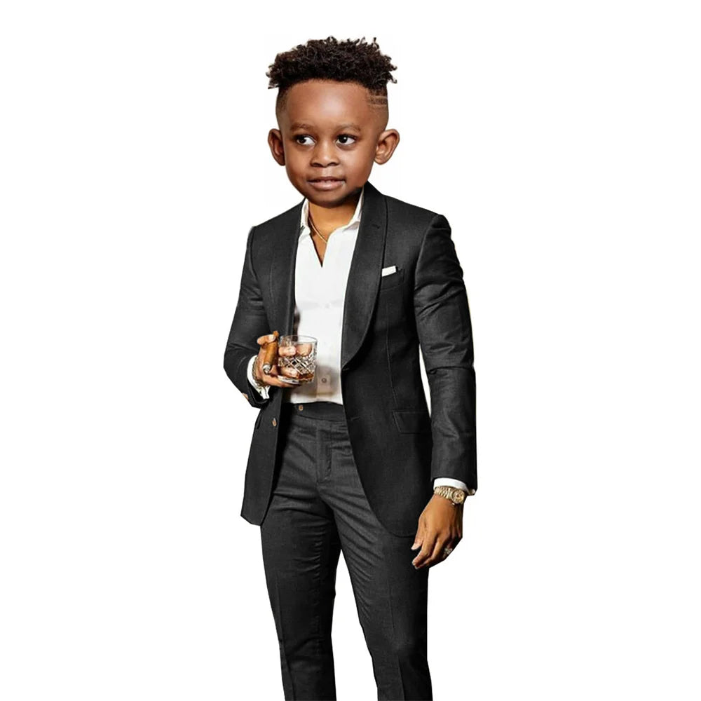Many Colors Boys Regular Fit Suit Set 2 Pieces Jacket Pants Formal Banquet Outfit Handsome Comfortable Wedding Tuxedo For Kids