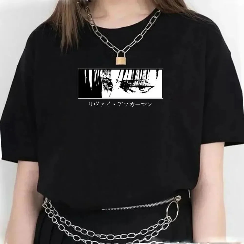 2024 New Anime Attack Titan Graphic Printing Harajuku T-Shirt Casual Fashion Short Sleeve Plus Size T-Shirt Ladies Short Sleeve