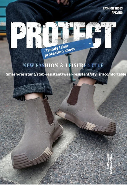 steel toe work boots for men industrial construction work protection shoes anti smash anti puncture safety shoes without laces