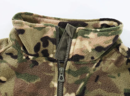 Outdoor Camouflage Fleece Jacket Double-Sided Shake Fleece Cardigan Tactical Jacket Warm Mountaineering Suit