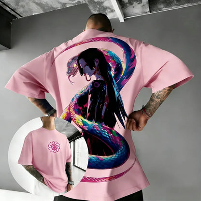 One Piece Boa Hancock Unisex Pure Cotton T-shirt 2026 Summer Anime Print American Loose Casual Parent-child Short Sleeved Top