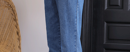 Italian Style Men's High Waist Business Neapolitan Jeans Draped Cuffed Straight Leg Western Pants Youth Trendy Wear Resistant