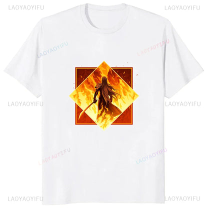 Japan Game Final Fantasy Creative Printed Cloud Strife Tshirt VII Remake Harajuku Anime Man T-shirt Causal Hipster Comfort Tees