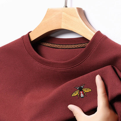 Men's New Embroidered Business Casual Short Sleeved Polo Shirt, Fashionable Short Sleeved Comfortable Breathable Top