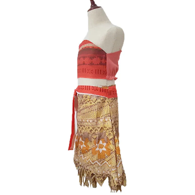 NEW Moana Episode 2 Movie Costume Princess Vaiana Role Play Dress Girls Carnival Outfit Toddler Polynesian Beach Dress