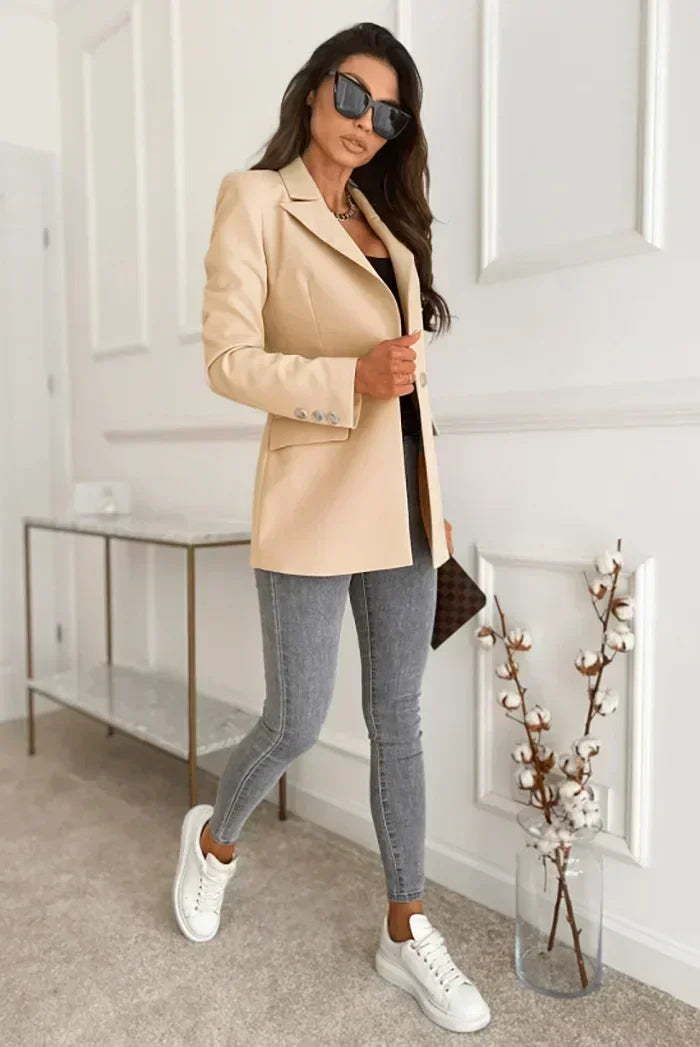 Women's S-2XL Plus Size New Style Temperament Long Sleeve Slim Fit Single Button Solid Coat Small Suit