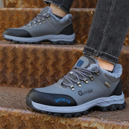 2024 New Winter Plush Safety Work Shoes For Men Waterproof Indestructible Steel Toe Cap Anti Nail Construction Shoes Male Boots