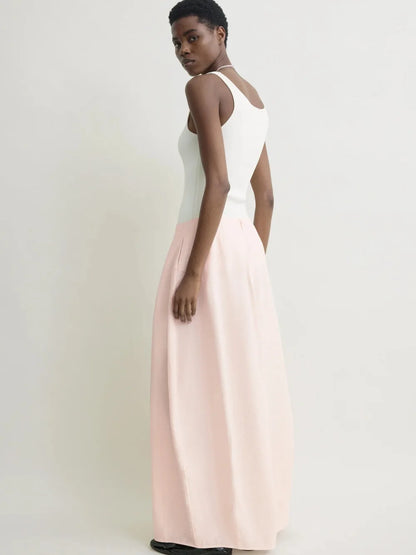 Maxdutti Design Sense Split Flower Bud Skirt French Elegance Minimalism High Waist Women's Skirt Woman Clothing Faldas Skirts