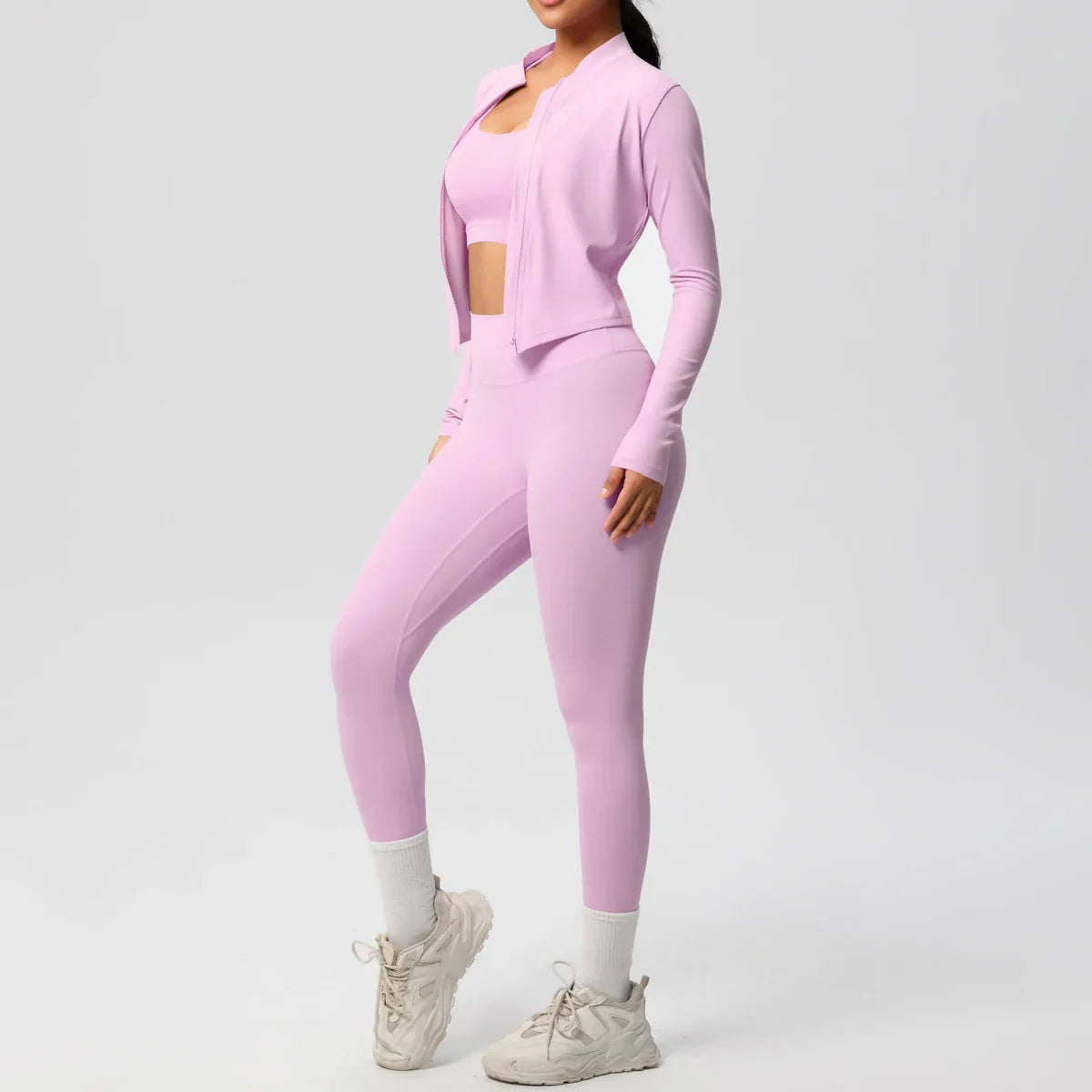 3pcs Sportswear Yoga Set Gym Sports Bra Zipper Jacket Leggings Clothes Sportswear Yoga Suits For Women Fitness Set Tracksuit