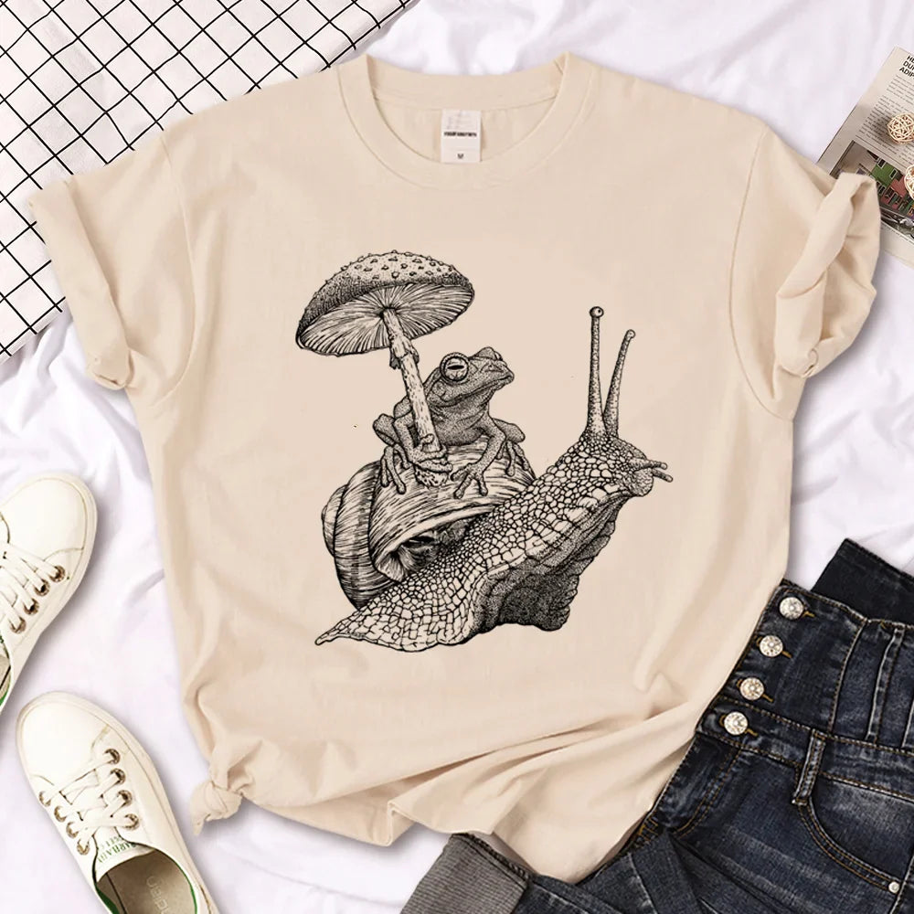 Snail t shirt women manga anime harajuku tshirt girl harajuku clothing