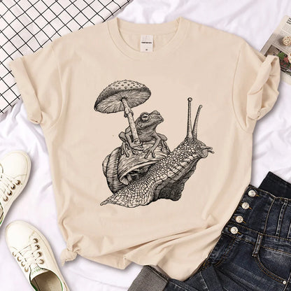 Snail t shirt women manga anime harajuku tshirt girl harajuku clothing