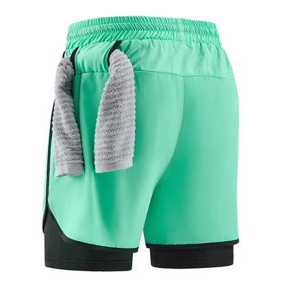 Men Running Shorts Gym Sports 2 in 1 Camo Quick Dry Workout Training Gym Fitness Jogging Short Sweatpants Summer Men Sportswear
