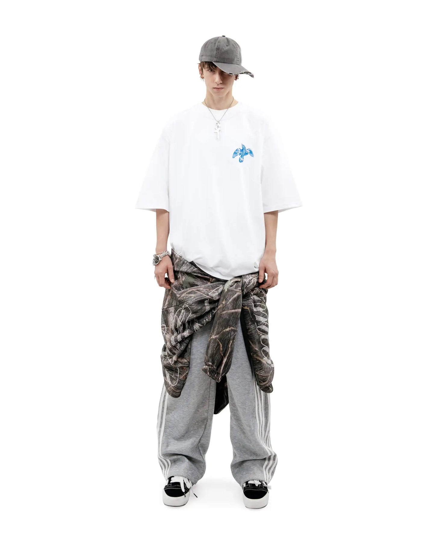 Harajuku Oversized Streetwear Men's Clothing The Bright Side Graphic Print Tshirt Cotton Hip Hop Punk Short Sleeve Tops Goth Y2k
