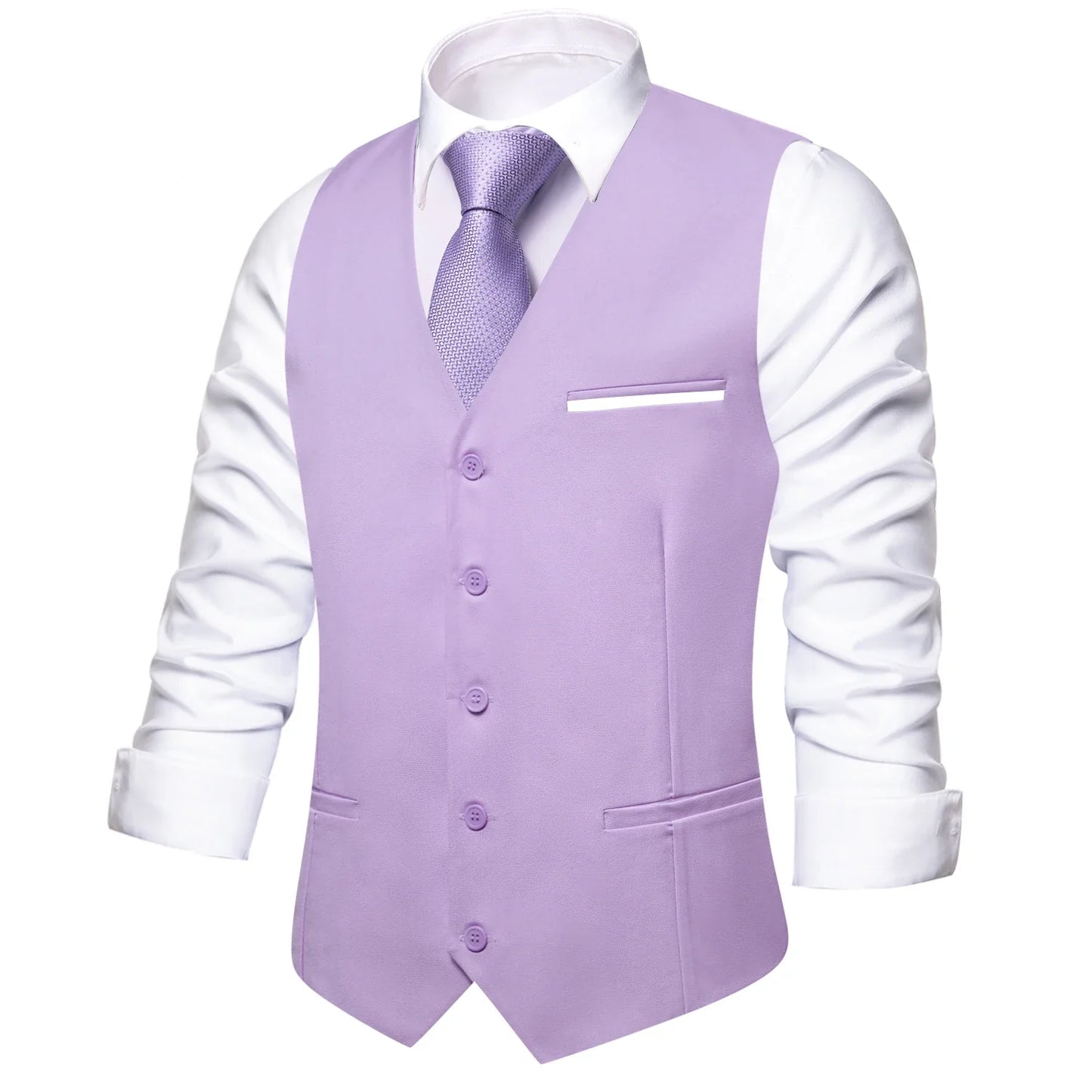 Solid Peach Pink Men Vest Wedding Slim Waistcoat Neck Tie Hanky Cufflinks Set for Male Business Party Designer Gifts