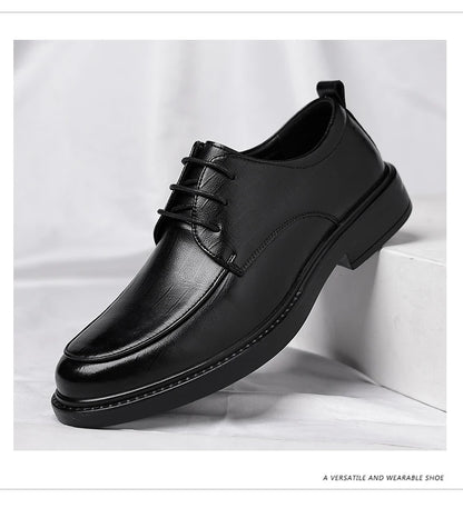 Big Size Elevator Shoes Men Leather Shoes Height Increasing Shoes For Man Increase Insole 6-8CM Invisible Heightening Lift Shoes