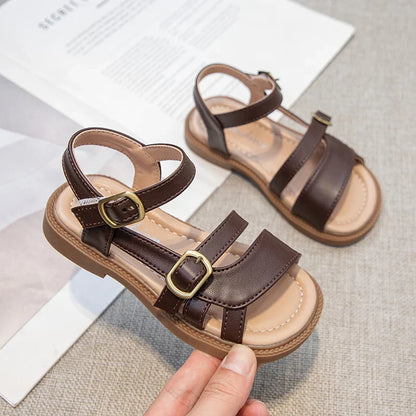 Children's Summer Sandals Hollow-out Woven Fashion Girls Beach Sandals Simple Fashion Kids Causal Flats Shoes Size 26-36