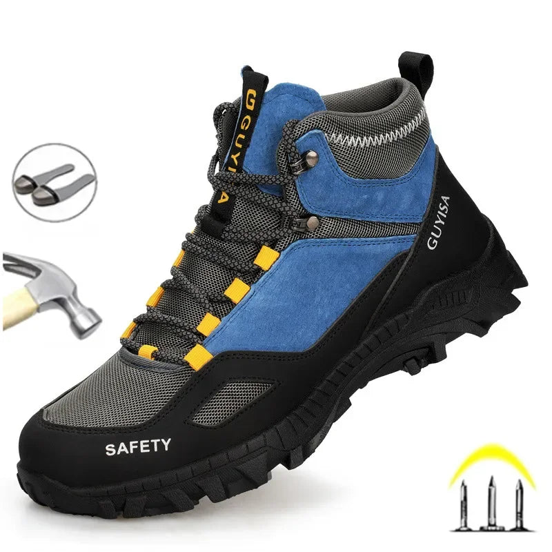 New Fashion 2026 High Top Safety Work Shoes Men Sneakers Steel Toe Cap Anti-puncture Indestructible Construction Site Boots