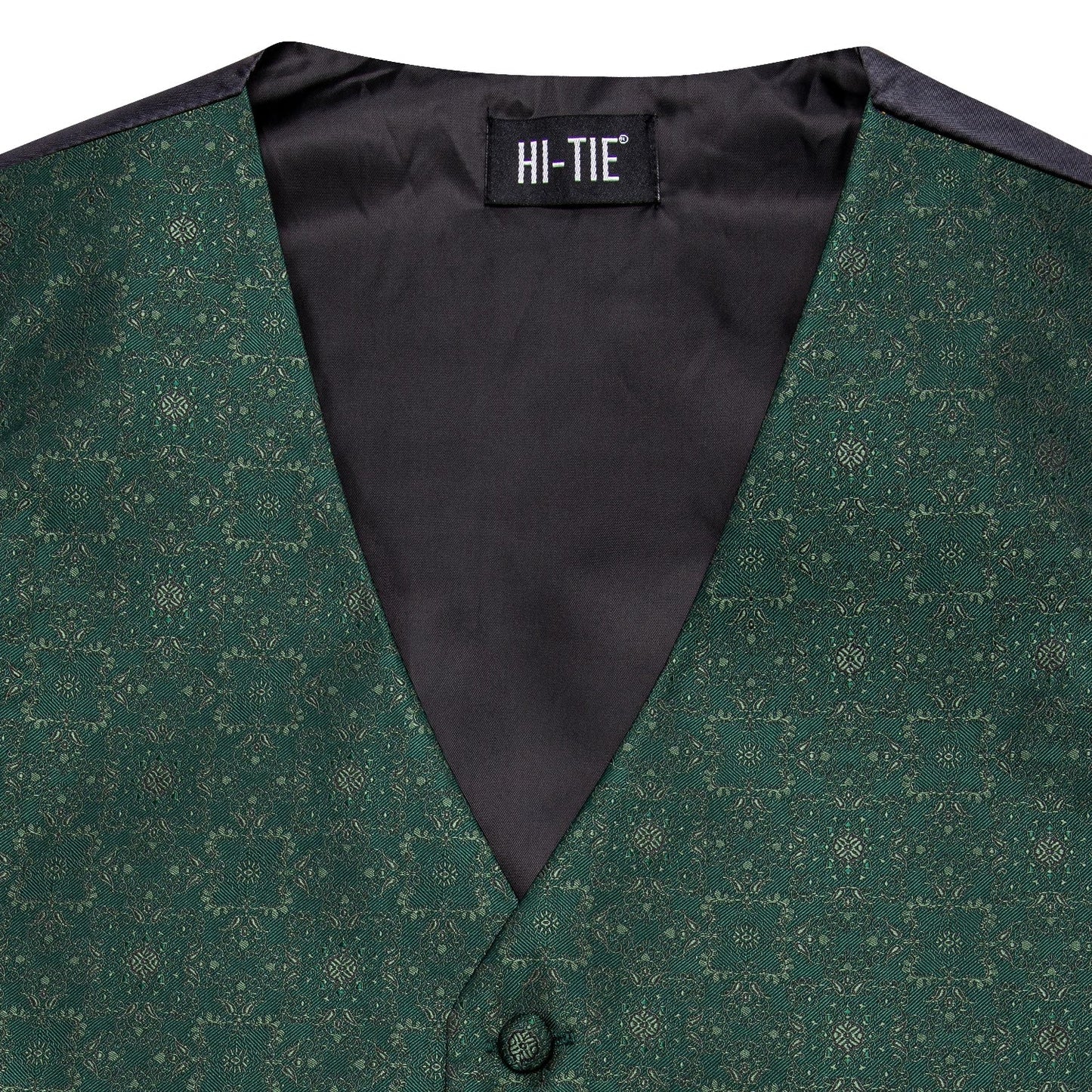 Men Vest Tie Elegant Solid Dress Sleeveless Jacket 4PC Hanky Cufflink Paisley Suit Waistcoat Wedding Gift Hi-Tie