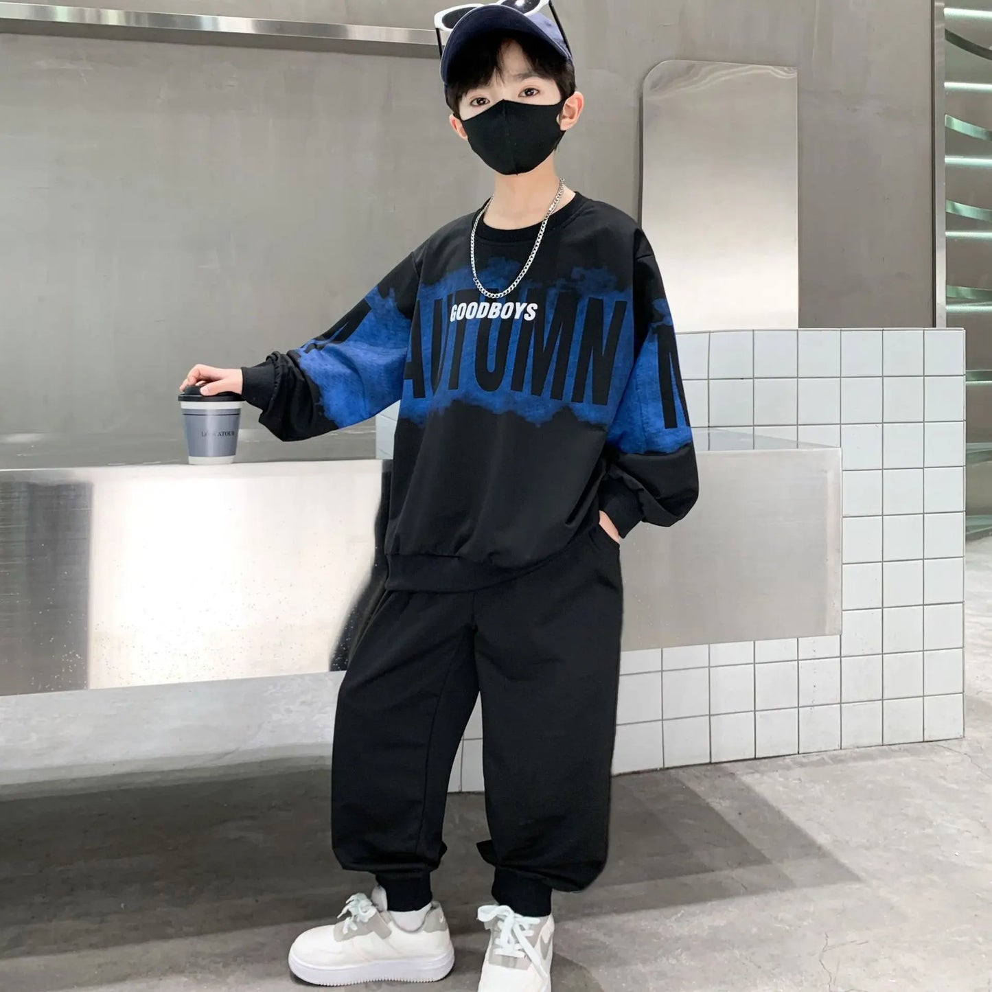 SpringAutumn Boys Tie Dye Alphabet Sweatshirt+Sweatpant Workout Set School Kid 2PCS Tracksuit Children Outfit Jogger Suit 5-16Yr