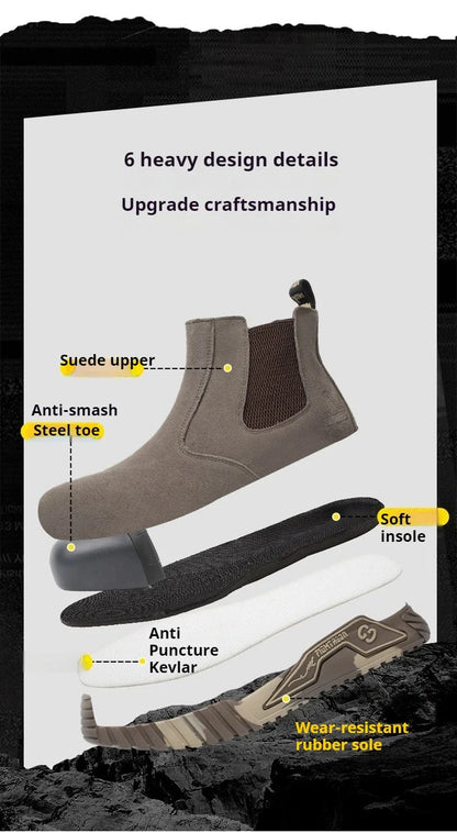 steel toe work boots for men industrial construction work protection shoes anti smash anti puncture safety shoes without laces