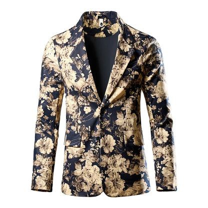 2026 Thin Men's Black Printed Suit Jacket, Asian Size V-Neck Single Button Blazer, Red Nostalgic Style Long Sleeve Cotton Coat.
