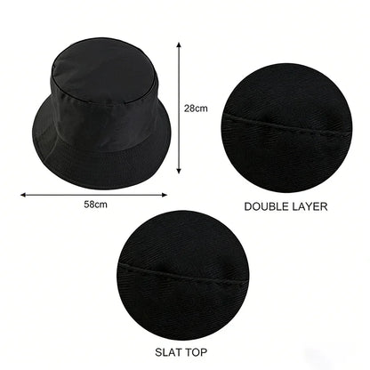 Spring Summer Unisex Solid Color Fisherman Cap Foldable Bucket Hat Outdoor Sunscreen Hat Caps Fashionable Double-sided Basin Hat