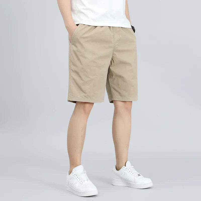 Men's Lightweight Cotton Summer Casual Shorts Loose Wide-Leg Fitness Exercise Work Shorts Comfortable Breathable