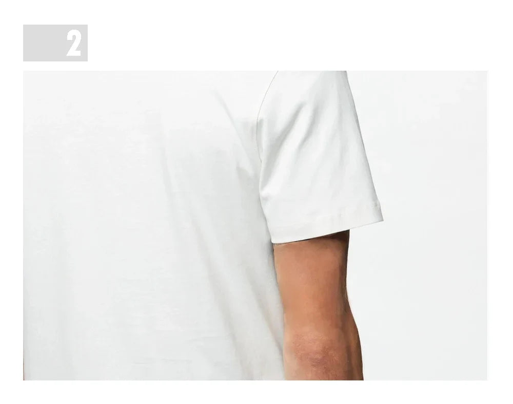 Men's Short Sleeves Pure Cotton Round Neck Letter Design Men's Short Sleeves New Fashion Commuter Versatile Men's Classic Top