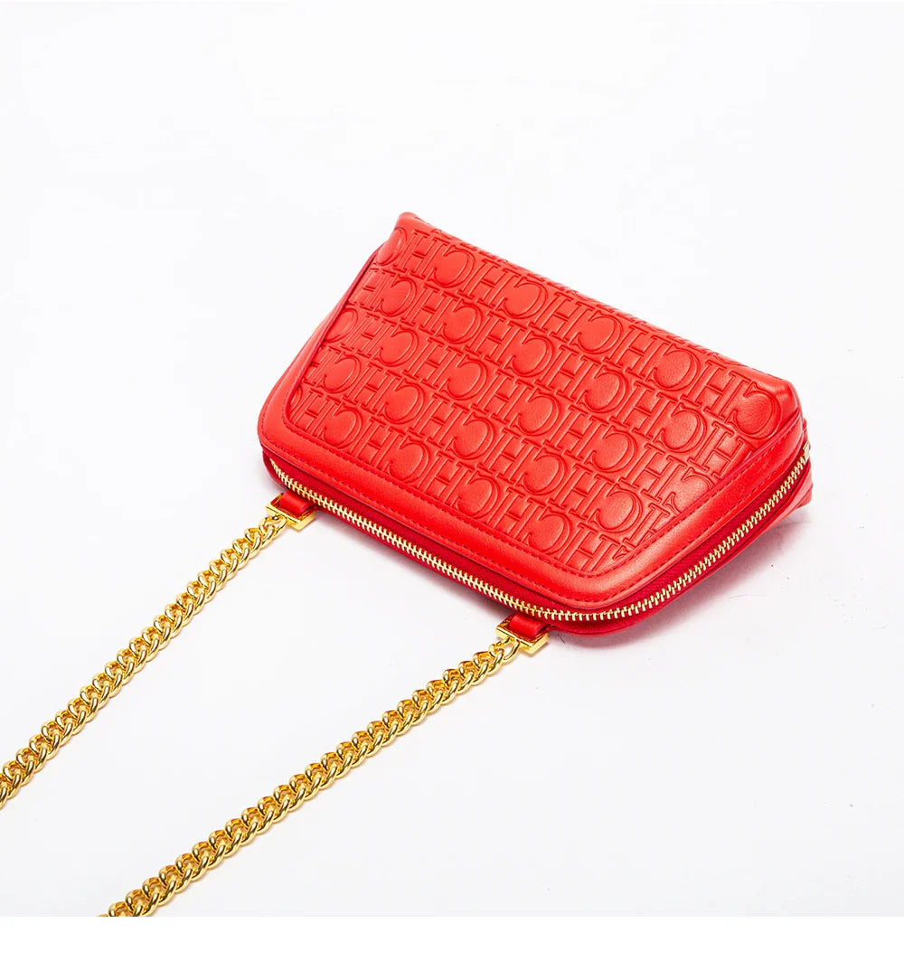 2024 Seasonal New Fashionable and Minimalist Women's Chain Shoulder Bag Solid Color Versatile Letter Print Design Exquisite