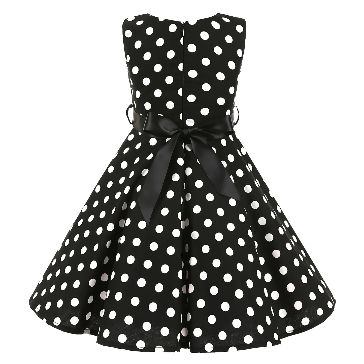 Girl's Retro Dress,Summer Princess Sleeveless Polka Dots Cotton Lightthin Romantic Floral 50s Vintage Dress Party Wedding Daliy