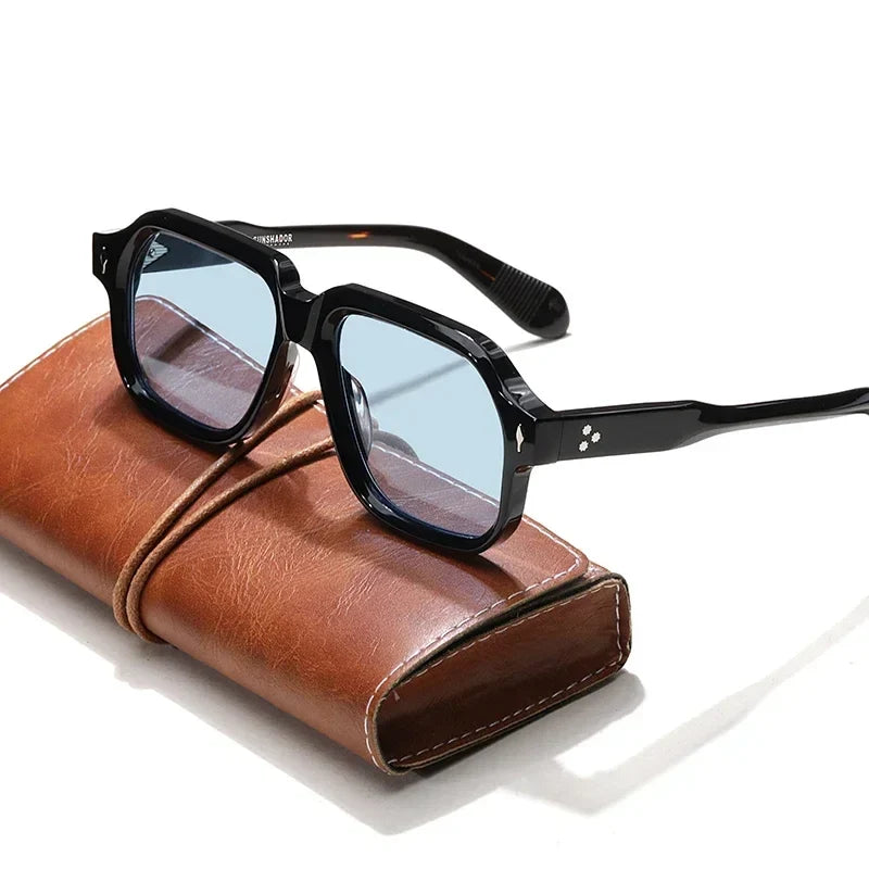 Fashion Top Quality Brand Men Sunglasses Retro Acetate Square Driving Overzie Outdoor Protection UV400 Luxury Women SUN GLASSES