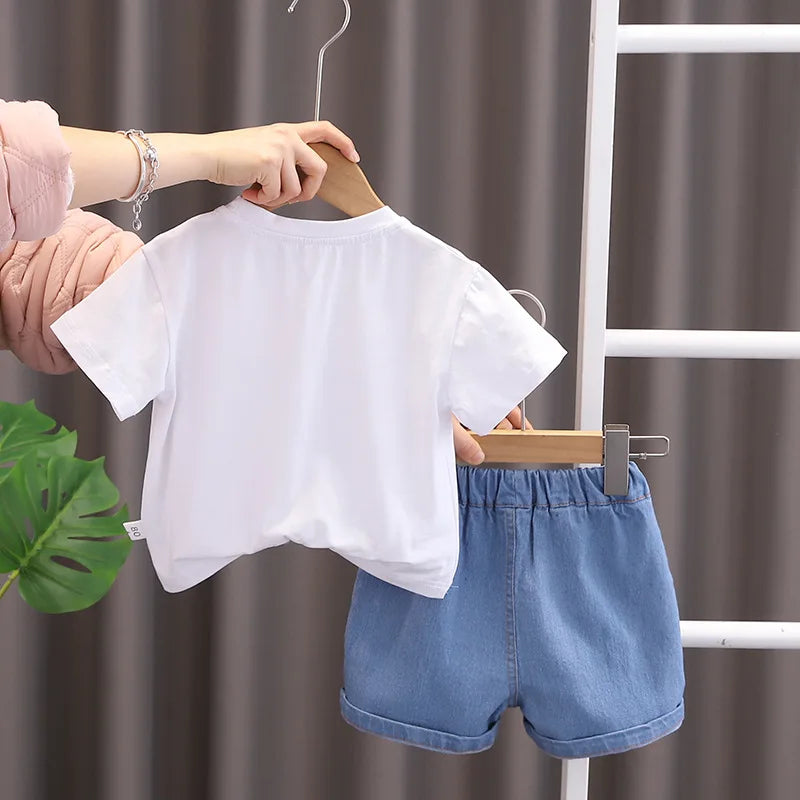 New Summer Kids Boys Clothes Suits Cartoon Cotton T Shirts Shorts 2Pcs/sets Infant Children Fashion Casual Toddler Tracksuit
