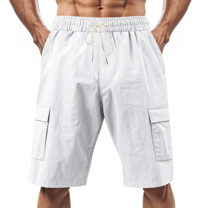 Casual Shorts Men Pants Men Sweatpants Joggers Fitness Clothing Multi-Pocket Work Shorts Relaxed-Fit Linen Pantaloncini Uomo