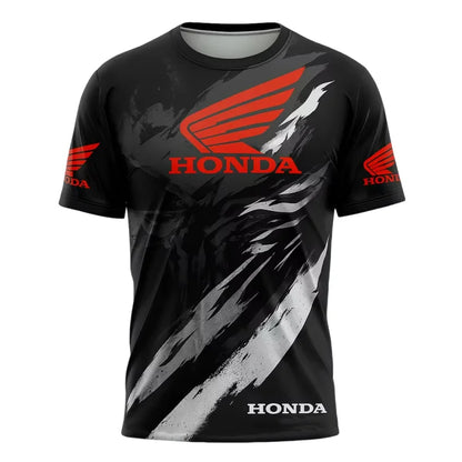 Men Summer Honda Quick Dry and Breathable Racing T-shirt Motorcycle Biker Jersey Sportswear Short Sleeve Lightweight Outdoor