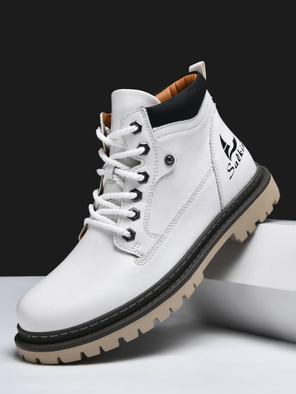 Handmade Men Boots Autumn Outdoor Hiking Boots Ankle Winter Leather Shoes Sneakers Hombres Botas High Top Footwear Anti Slip