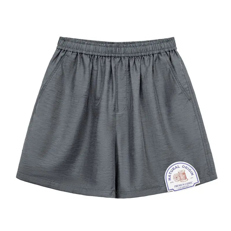 Men's Lyocell Linen Look Shorts Straight Leg Elastic Waist Lightweight Breathable Old Money Casual Summer Male Pants