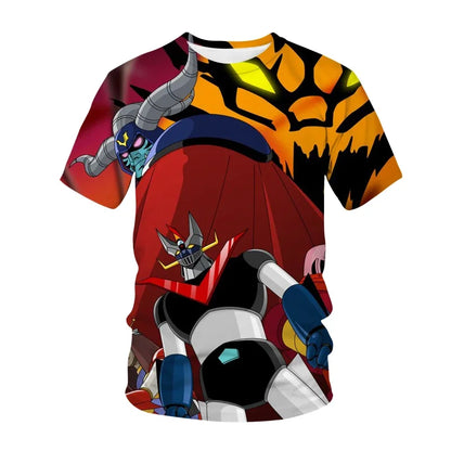 Men Women Unisex T-Shirt Summer Oversized T Shirts Casual Harajuku Fashion Clothes Mazinger Z Anime Movie Robot 3D Print Tops