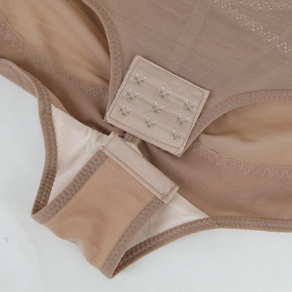 Cross Waist Tummy Control Body Shaping Bodysuit for Women Full Body Control V-Neck Mesh Breathable Briefs Underwear Butt Lifter
