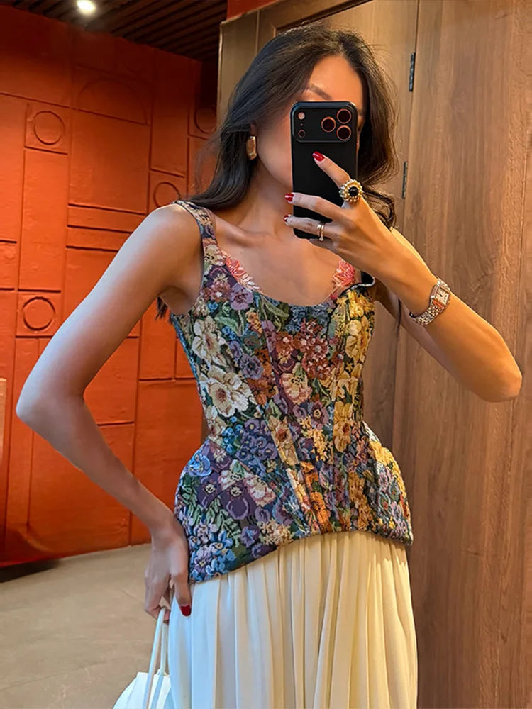 Women's Vest Spaghetti Strap Corset Top Street Female Panelled V-neck Sleeveless Backless Slim Party Evening Tops New Streetwear