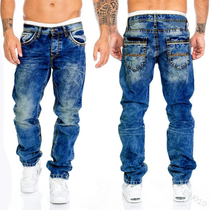 New 2025 high-quality Fashion Casual Cotton Business Black Denim Pants Male Trousers Men's Stretch Regular Fit Jeans S-XXXL